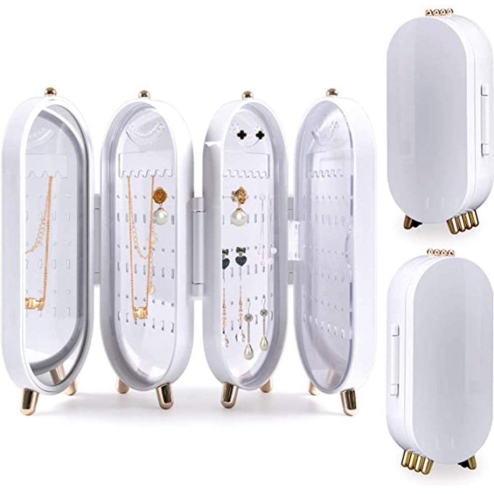 Folding standing jewelry storage